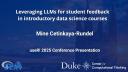 Leveraging LLMs for student feedback - Mine Centinkaya Rundel